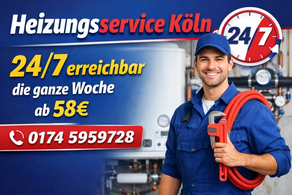 Heizungsservice Köln | 24/7 erreichbar die ganze Woche ab 58€​