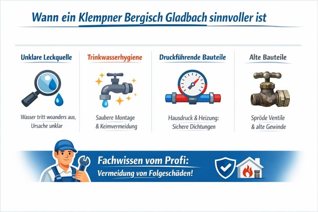 ein Klempner Bergisch Gladbach sinnvoller ist als eigene Reparaturversuche