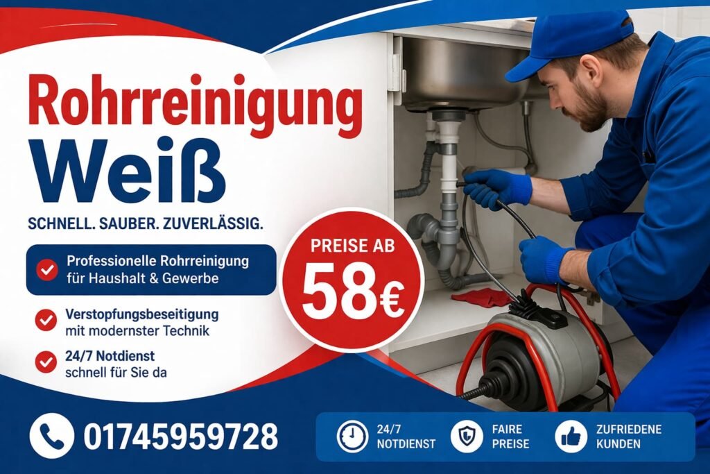 Rohrreinigung Weiß ab 58 Euro – Schnell, fair & zuverlässig