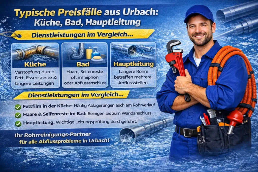 Typische Preisfälle aus Urbach: Küche, Bad, Hauptleitung