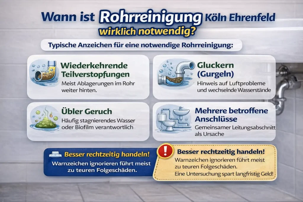 Wann ist Rohrreinigung Köln Ehrenfeld wirklich notwendig?