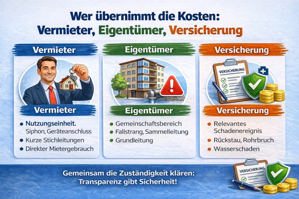 Wer übernimmt die Kosten: Vermieter, Eigentümer, Versicherung