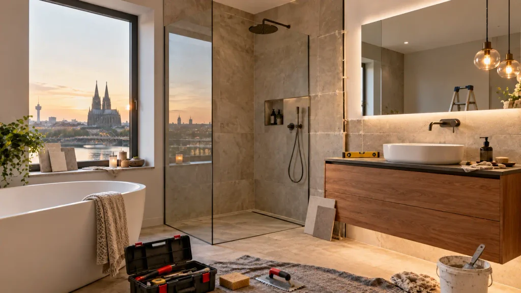 Modernisiertes Badezimmer als Beispiel einer Badsanierung
